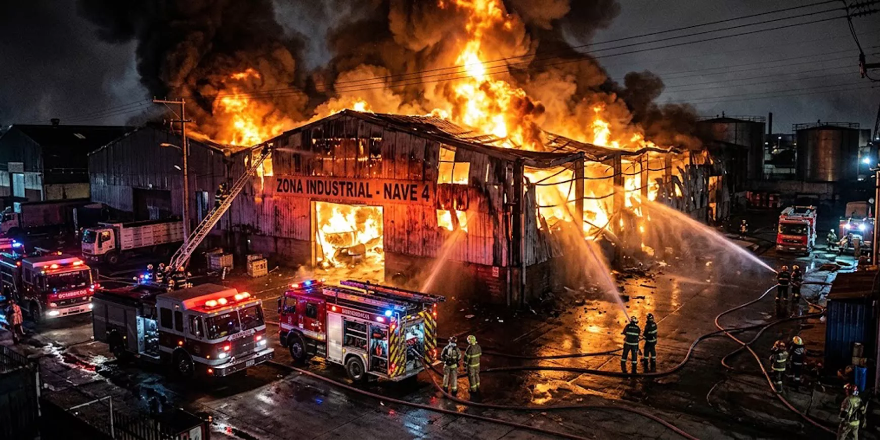 Incendio en nave industrial - Zona Industrial Nave 4